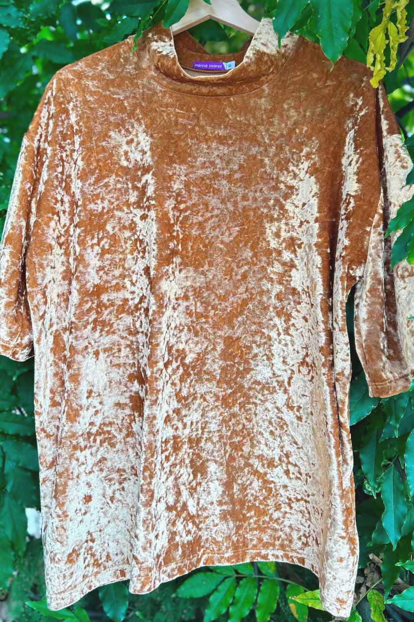 Bluse Samt Wet Look