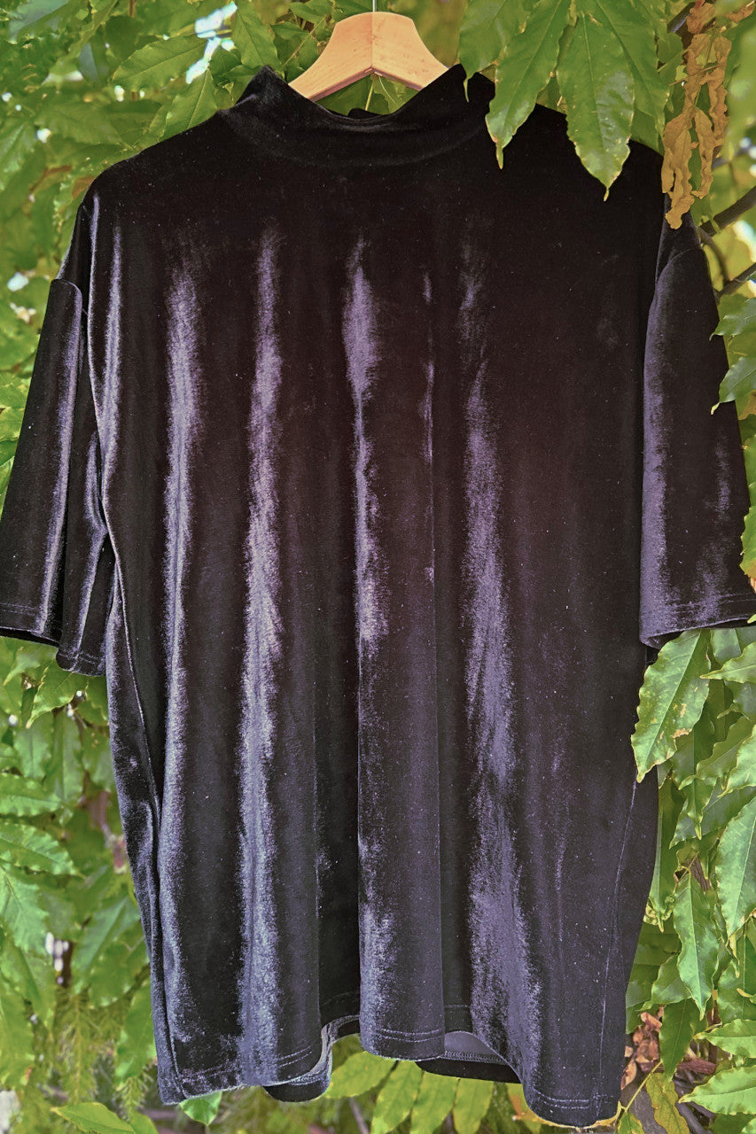 Bluse Samt Wet Look