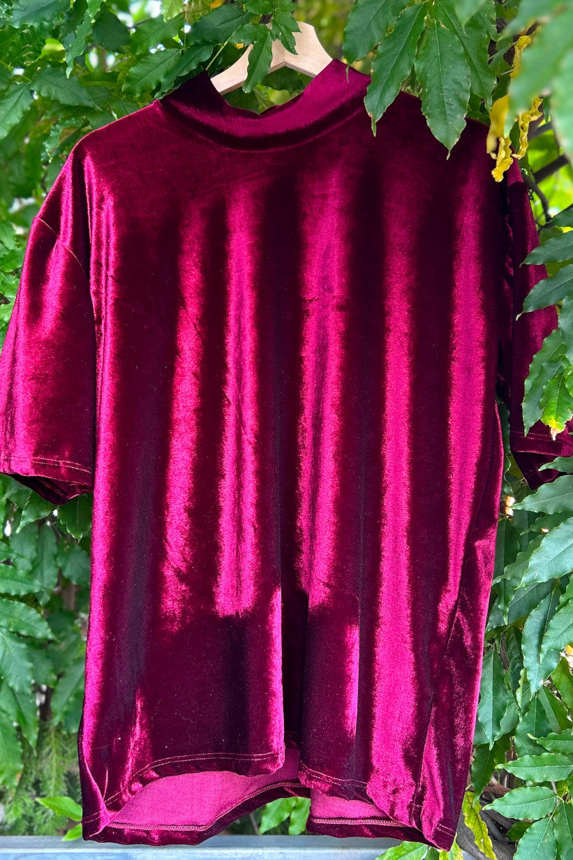 Bluse Samt Wet Look